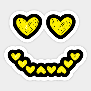 Smiling face heart yellow Sticker